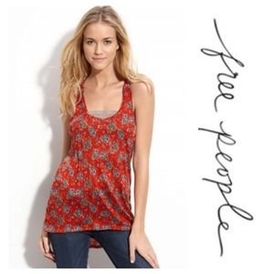 Red Racerback Tank Top by Free People. Size xsmall